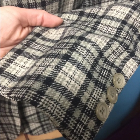 Vintage Pendleton Coat Blazer grey Tan Bk 100% Virgin Wool Plaid Women 12 USA - Picture 4 of 11